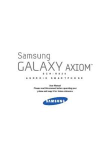 Samsung Galaxy Axiom manual. Smartphone Instructions.